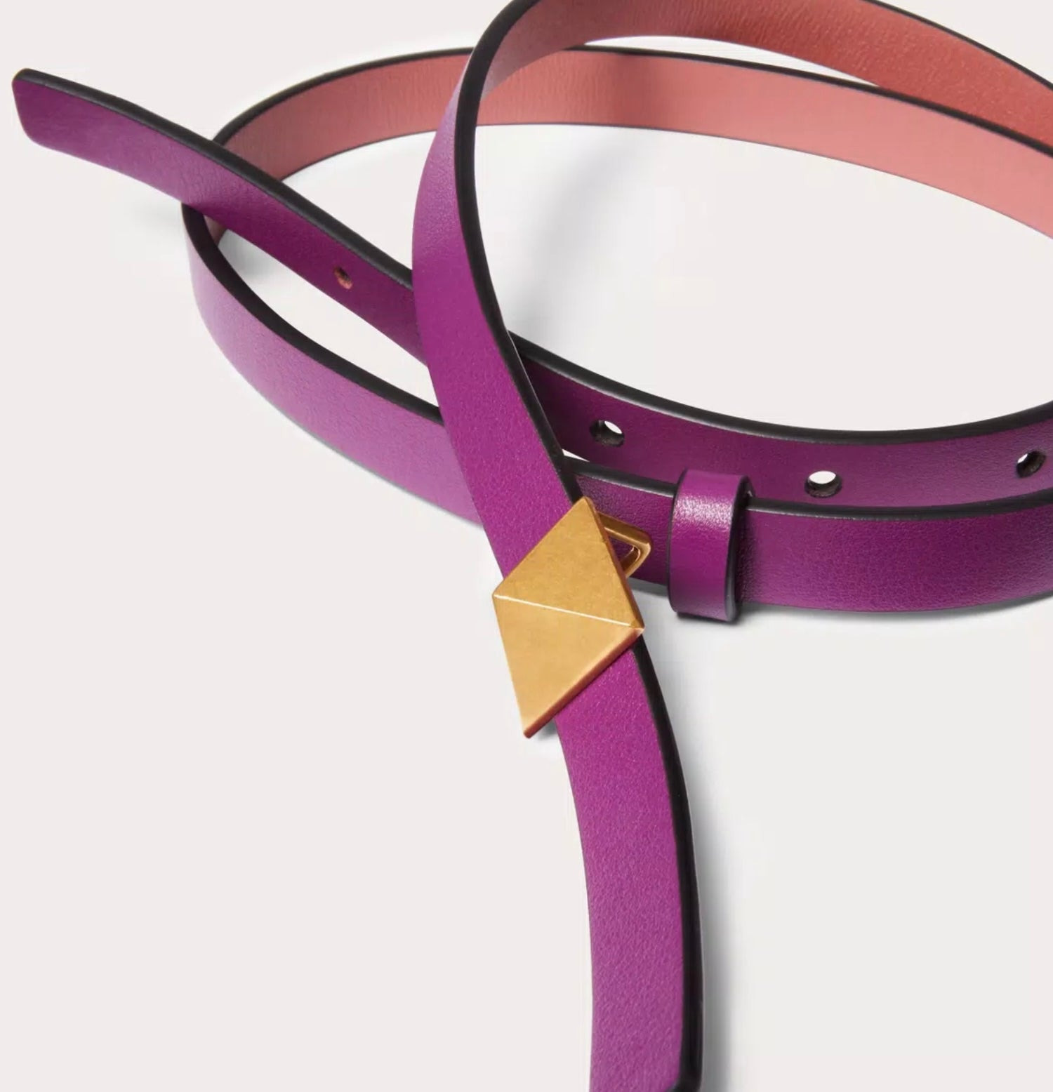 Valentino Reversible Valentino Garavani One Stud Belt In Glossy Calfskin 12 Mm - 2