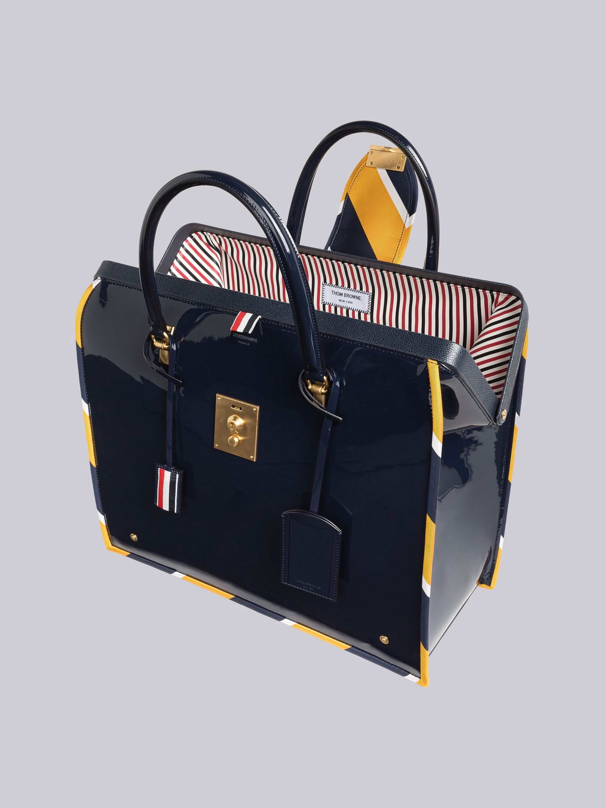 Fabric Binding Patent Leather Mr. Thom Bag - 5