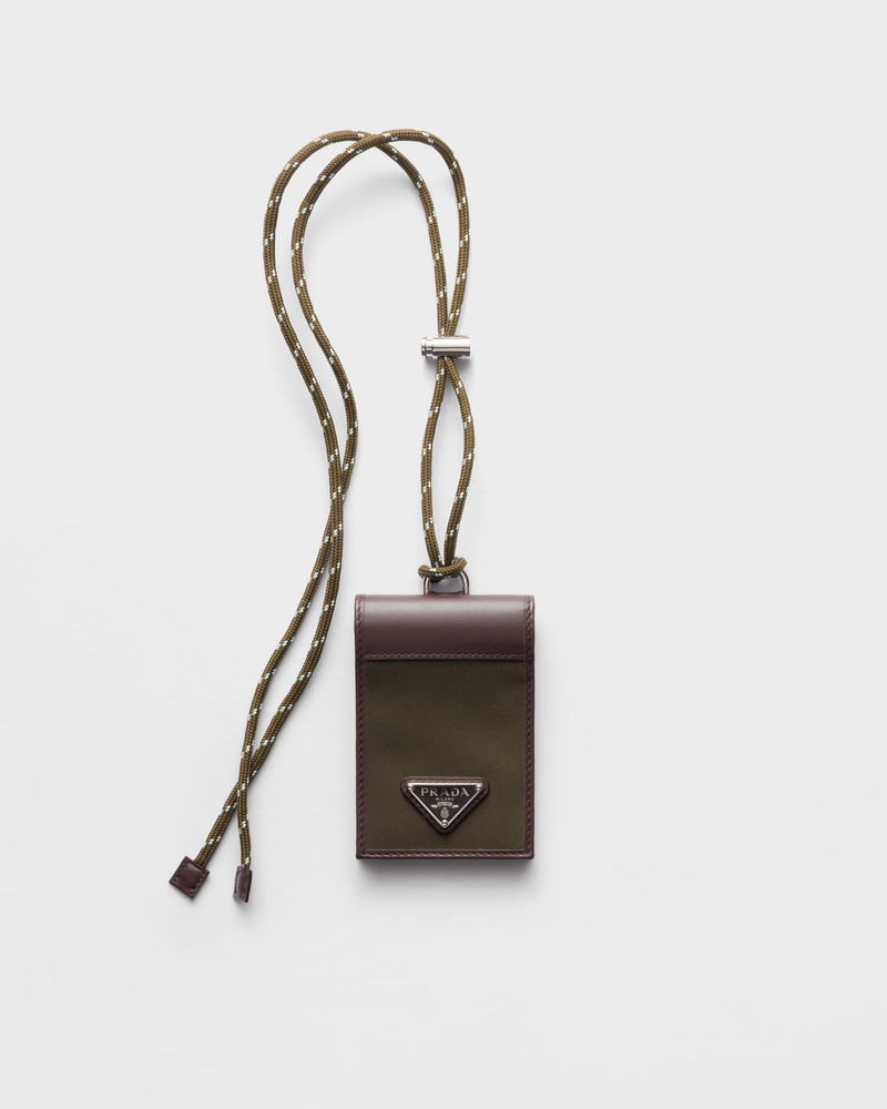Prada Speedrock Re-Nylon and leather card holder with strap 1