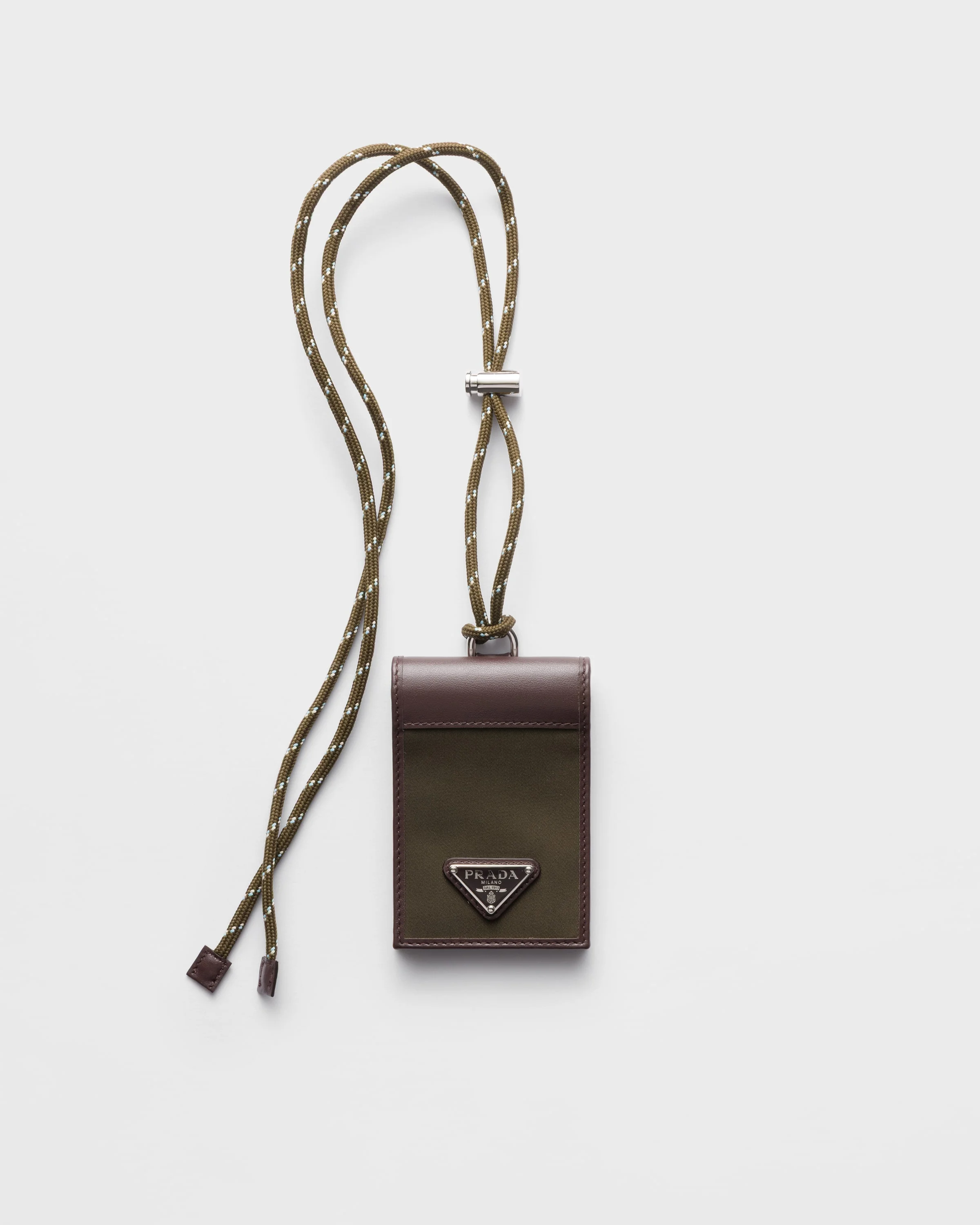 Prada Speedrock Re-Nylon and leather card holder with strap - 1