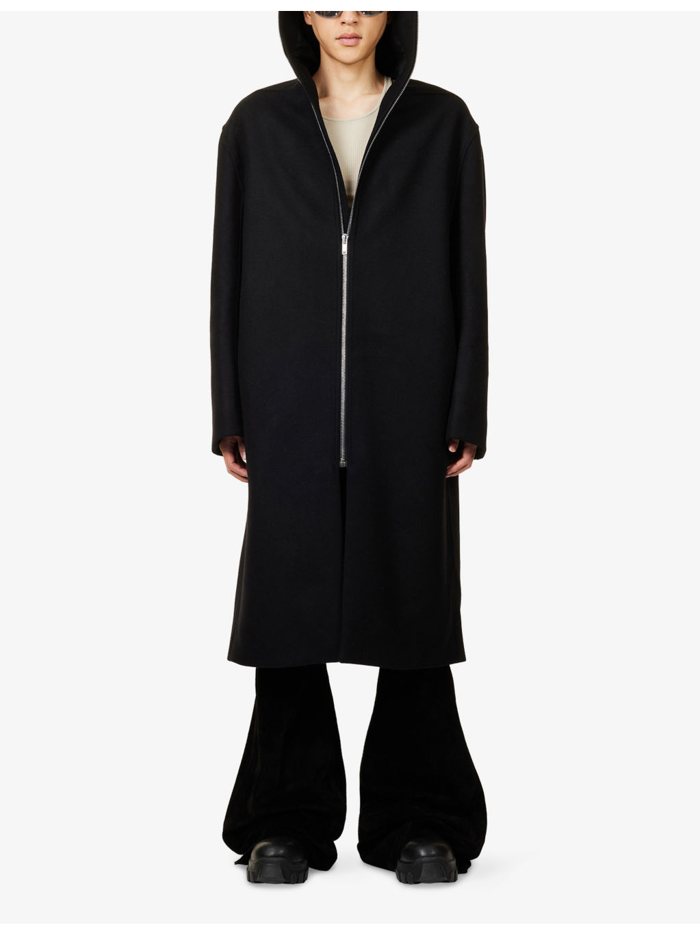 Gimp Zipped-Neckline Wool Coat - 2