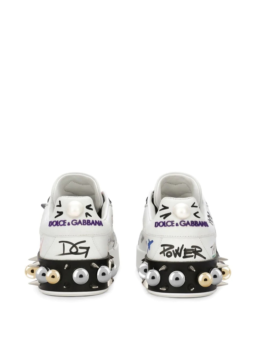 Portofino studded low-top sneakers - 3