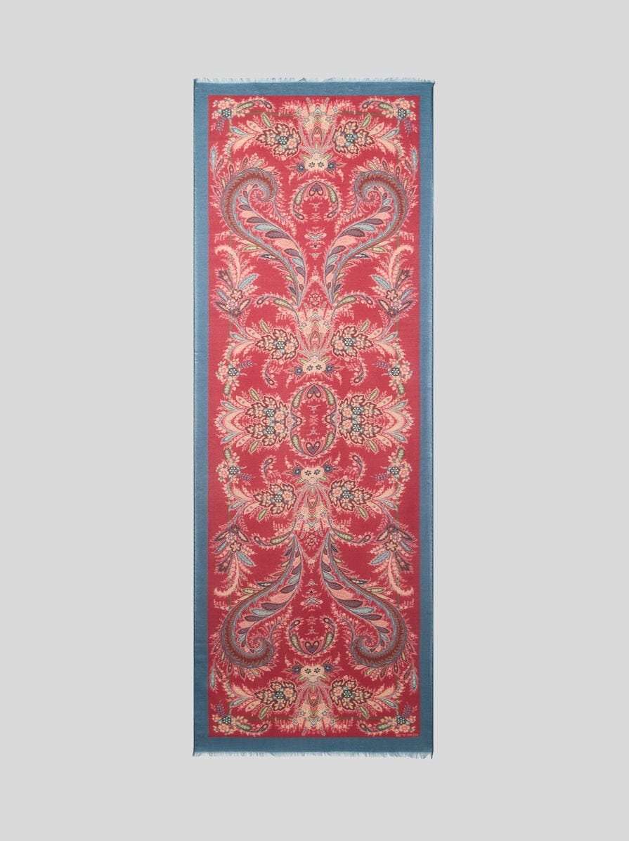 WOOL, CASHMERE AND SILK SCARF WITH PRINT - 2