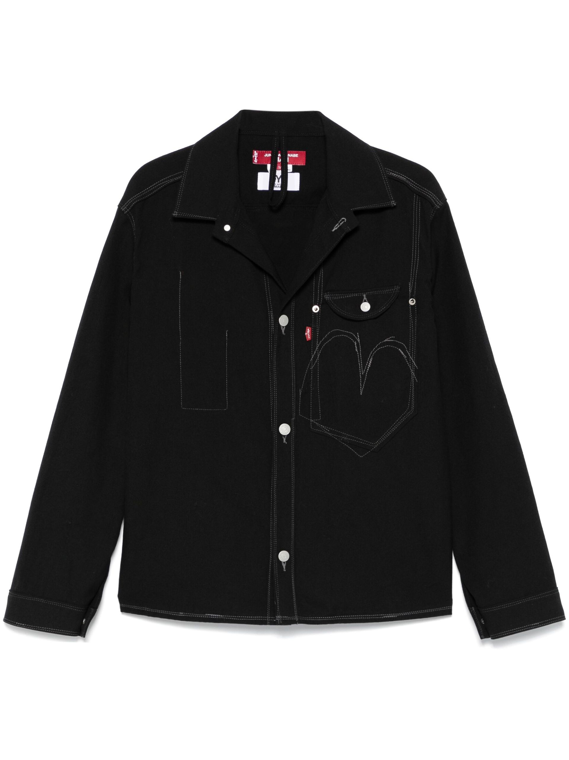 Black Contrasting Shirt Jacket - 1