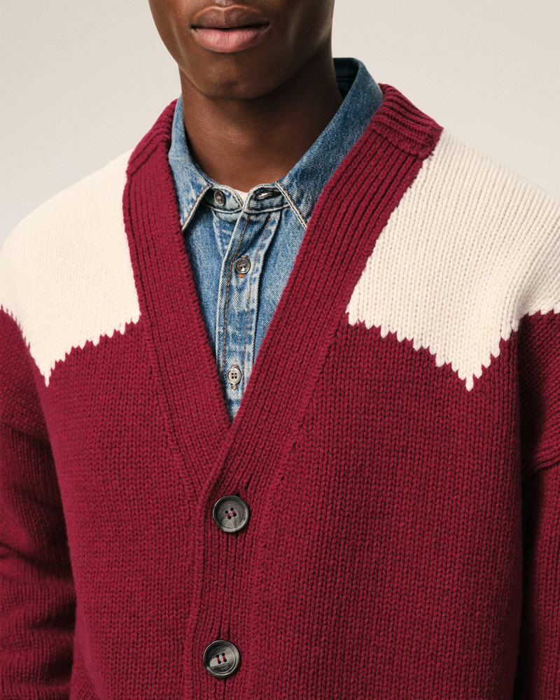 RED WOOL AMI DE COEUR CARDIGAN 4