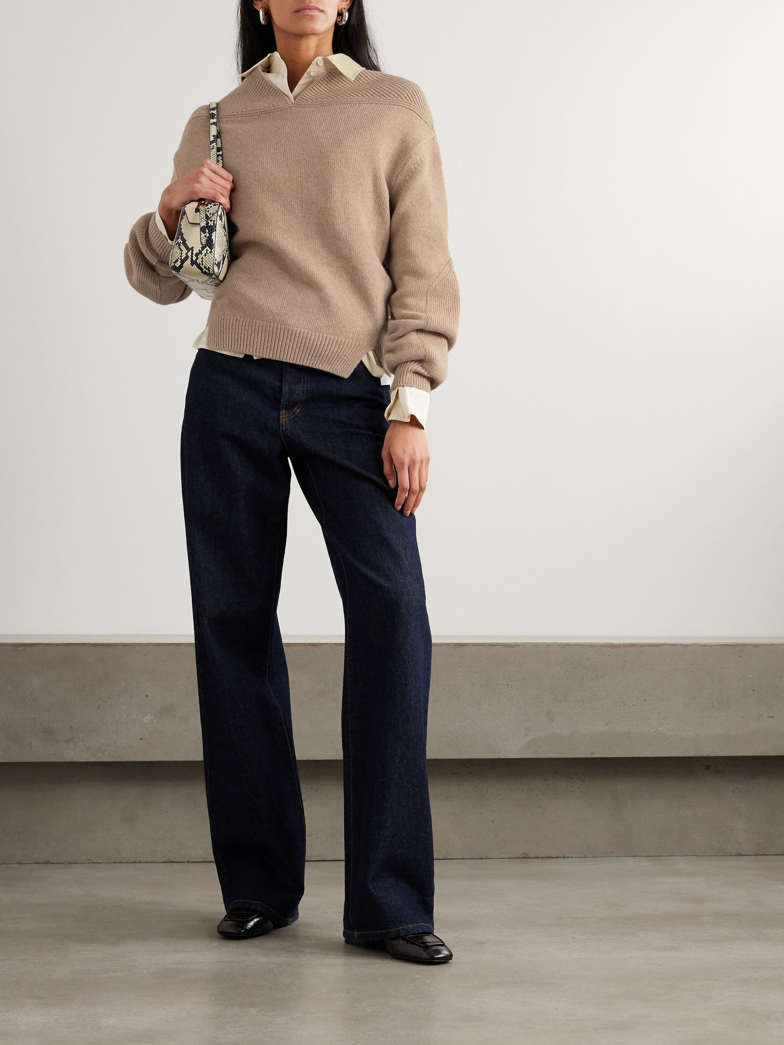 Ribbed wool and cashmere-blend sweater Sand - 2