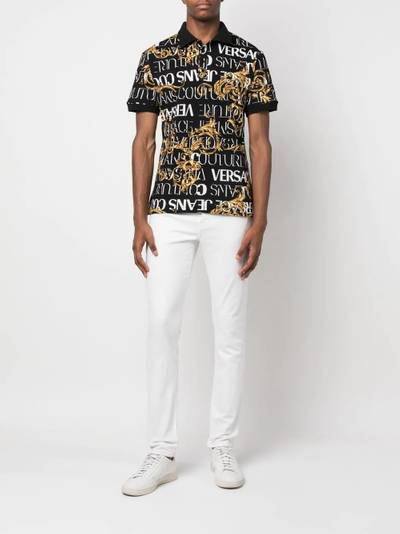 VERSACE JEANS COUTURE logo-print cotton polo-shirt outlook