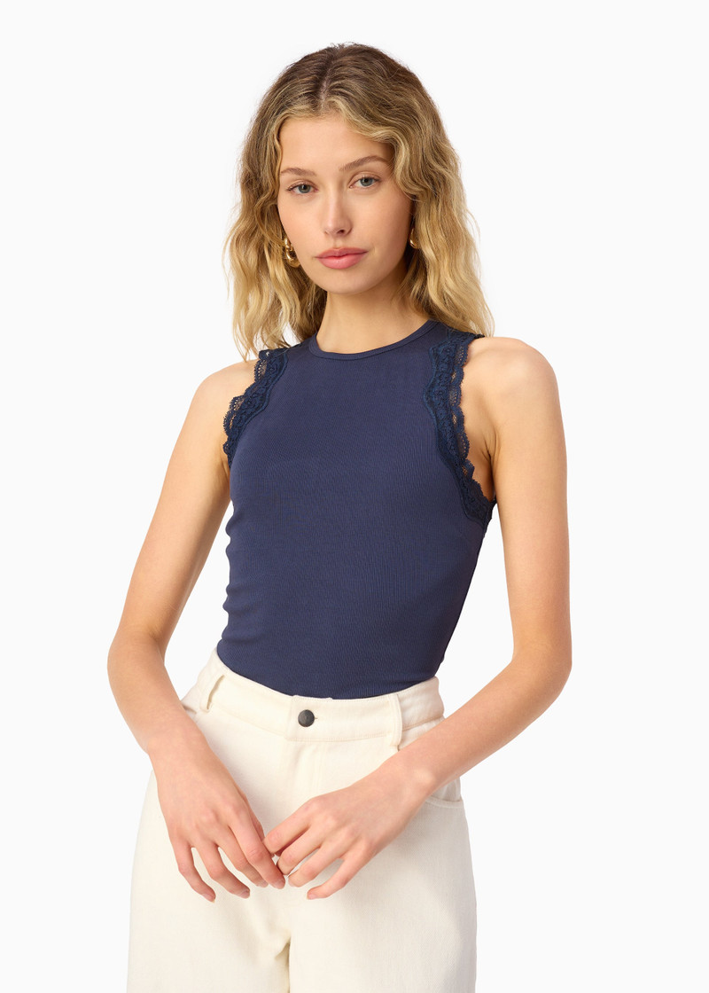 RIAN RIB KNIT TANK HARBOR 3
