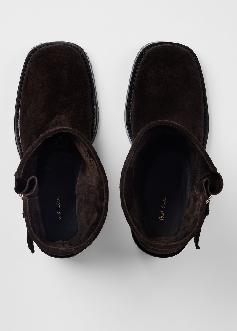 Women's Dark Brown Suede 'Faria' Biker Boots 3