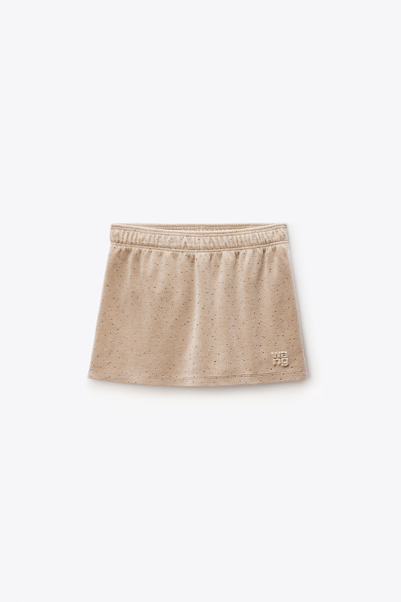 Mid-Rise Mini Skort in Crushed Velour 1