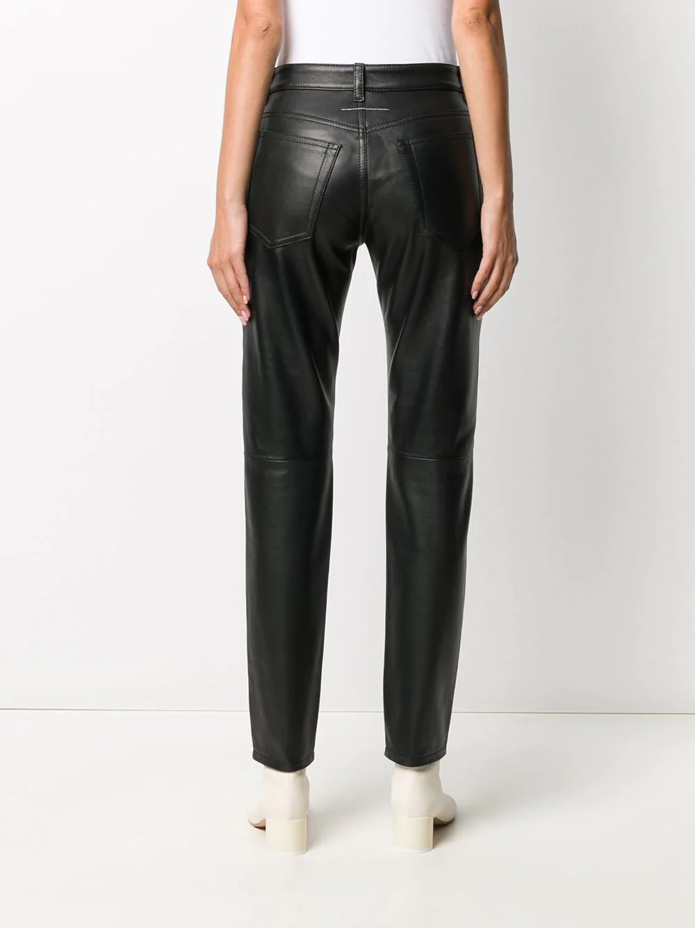 straight-leg leather trousers - 4