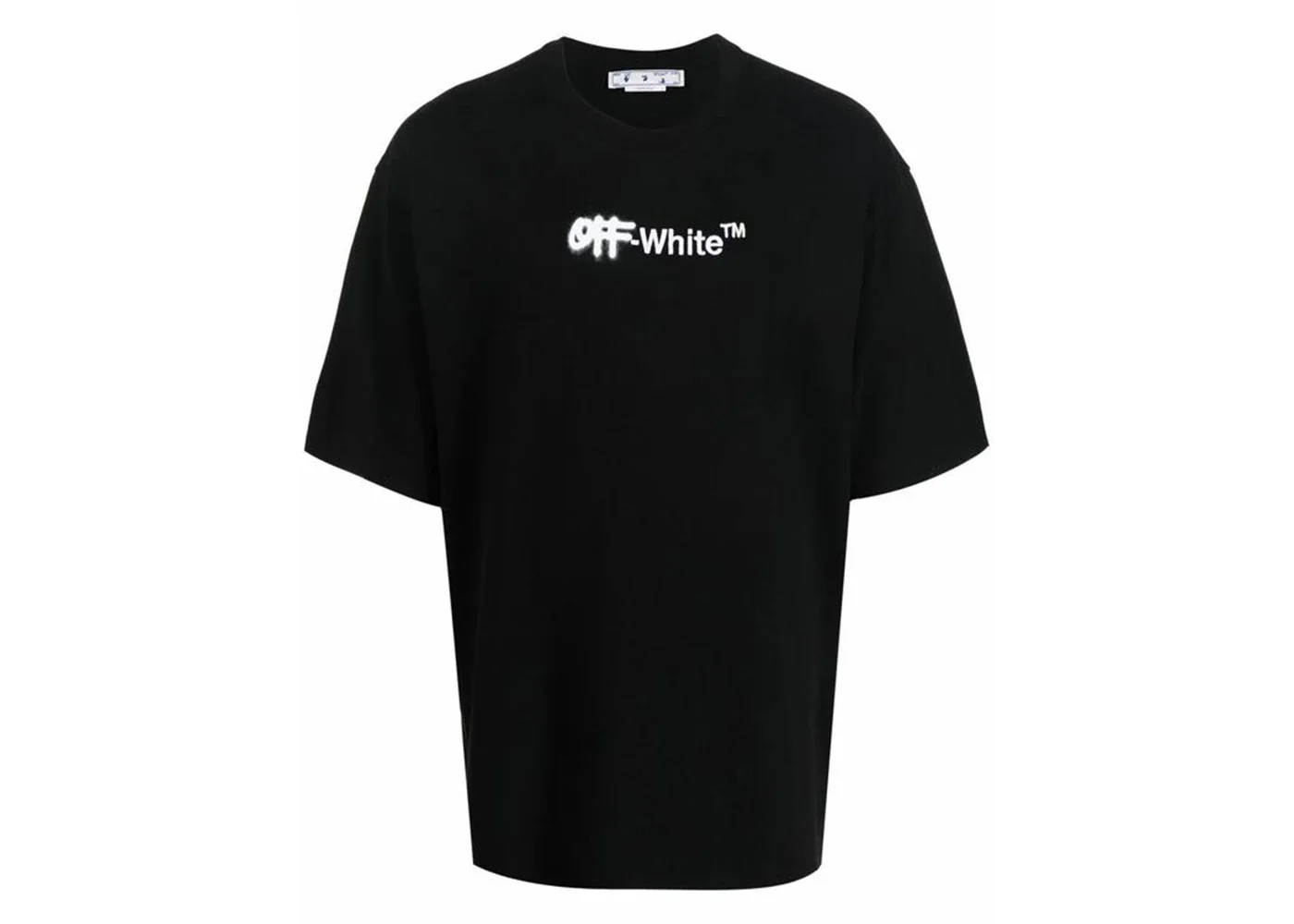 OFF-WHITE Embroidered Spray Helvetica Skate Tee Black/White - 1
