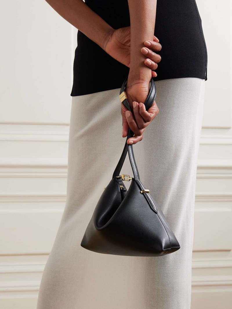 TOTEME Bevel leather tote Black outlook