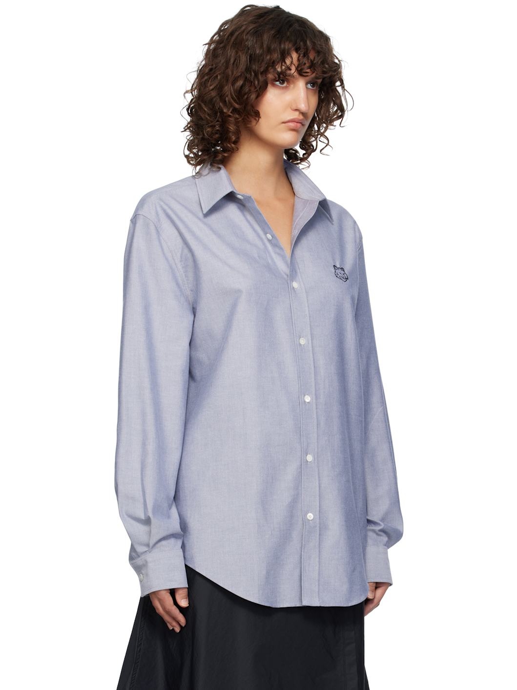 Blue Contour Fox Head Skate Shirt - 2