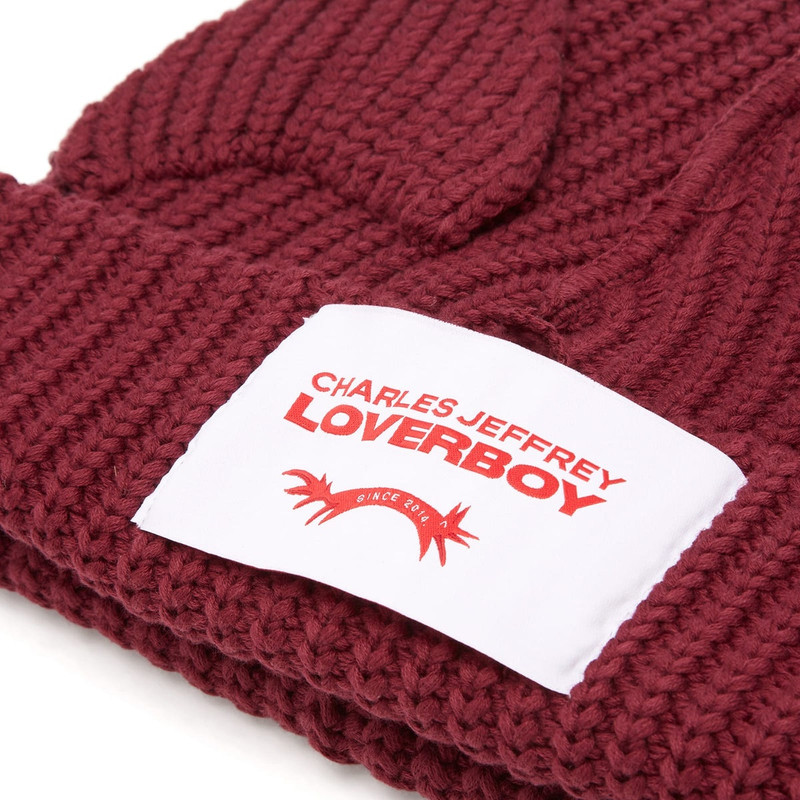 CHARLES JEFFREY LOVERBOY CHUNKY EARS BEANIE (RED BORDEAUX) outlook
