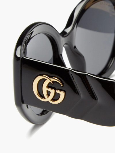 GUCCI GG-logo quilted cat-eye acetate sunglasses outlook