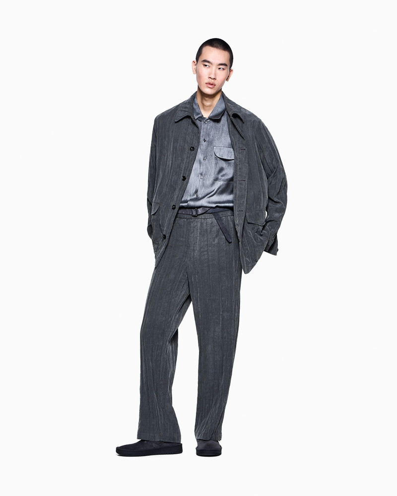 BLOUSON IN PLEATED LYOCELL AND NYLON CANVAS 2
