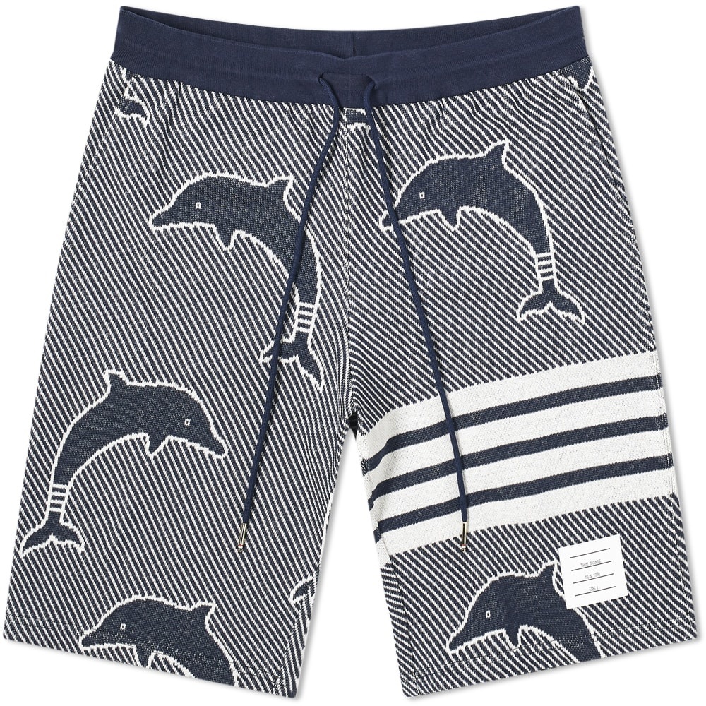 Thom Browne Dolphin Jacquard Four Bar Sweat Short - 1