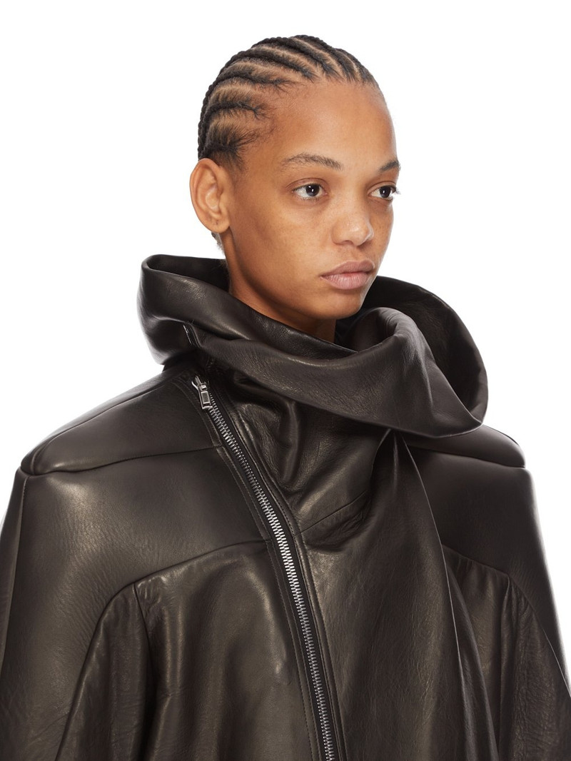 Black Hollywood Jumbo Stooges Cropped Leather Jacket 4