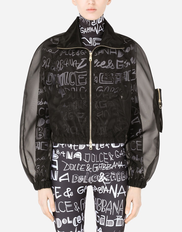 Embroidered organza bomber jacket - 1