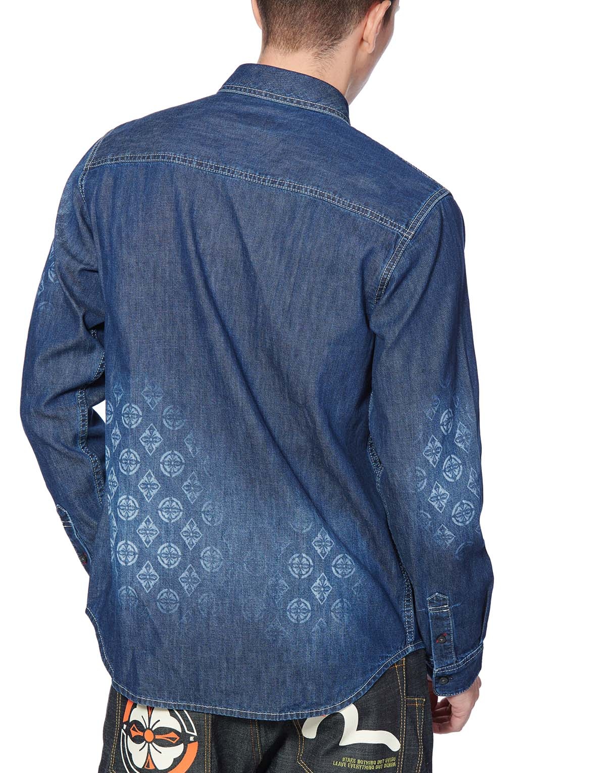 KAMON LASER-PRINTED DENIM SHIRT - 4