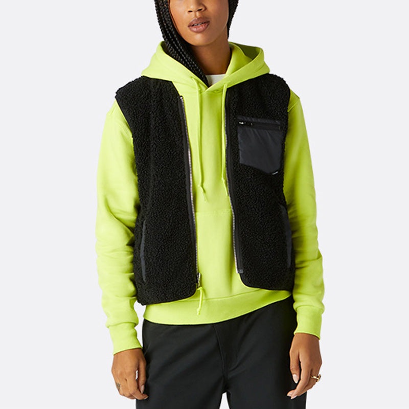(WMNS) Converse Sherpa Reversible Vest 'Black' 10020286A02 - 5