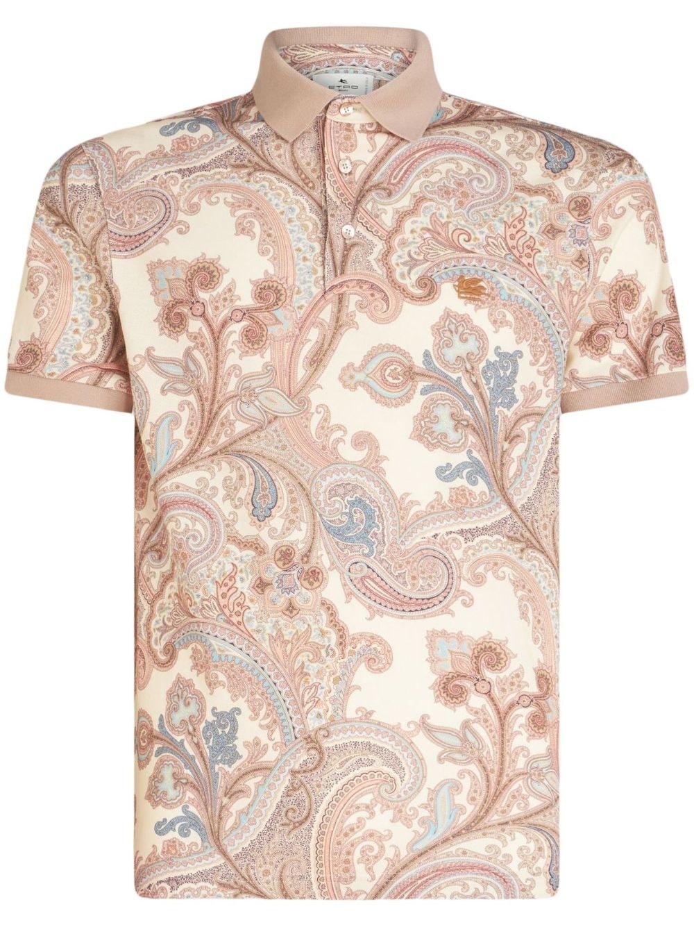 paisley-print cotton polo shirt - 1