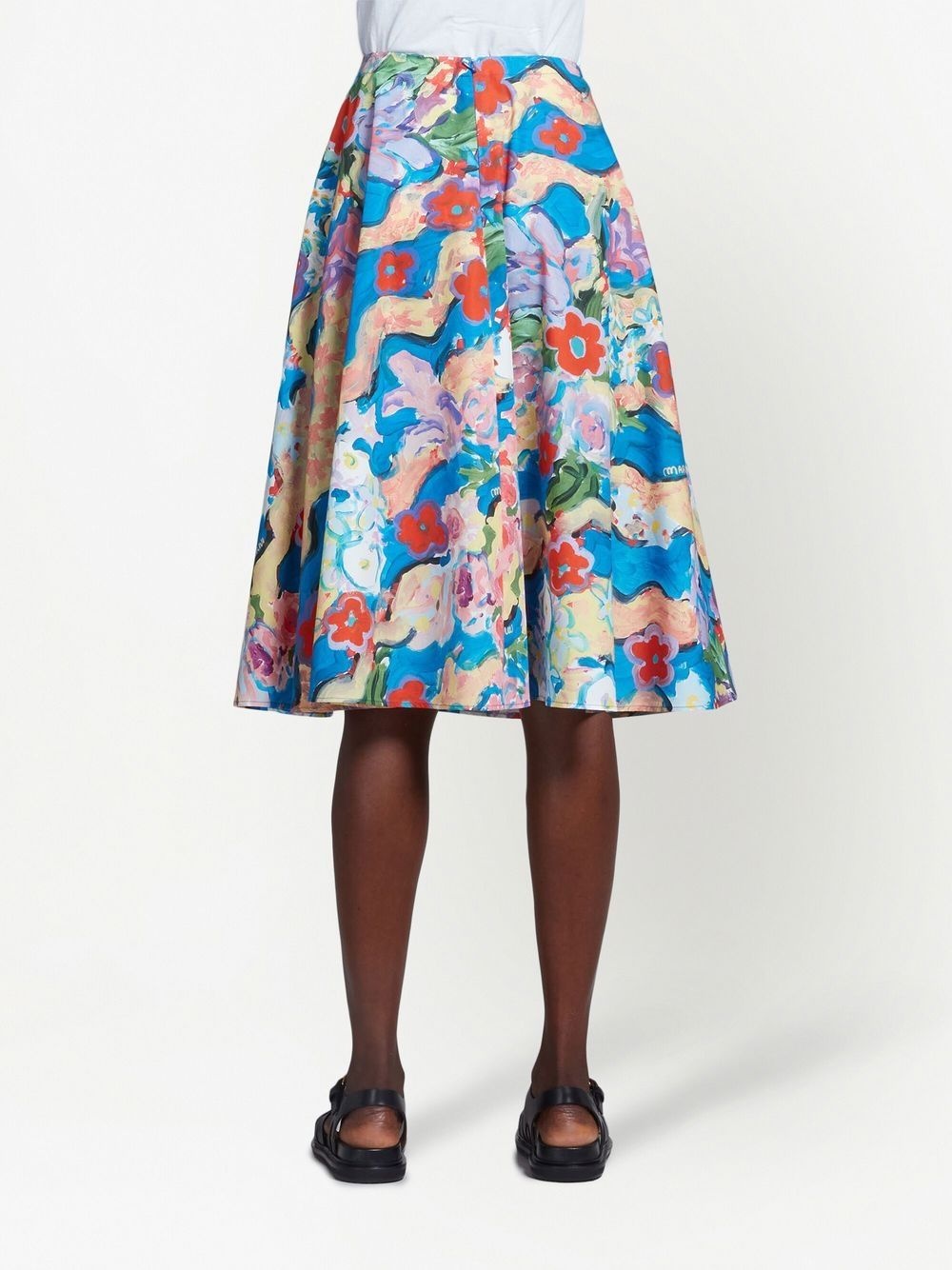 floral-print A-line skirt - 4
