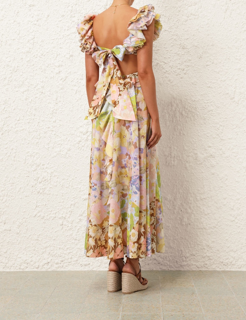 POP RUFFLE SLEEVE MIDI DRESS 4