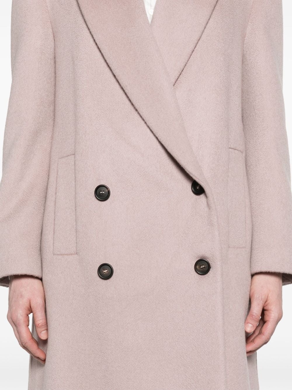 double-breasted cashmere coat - 5