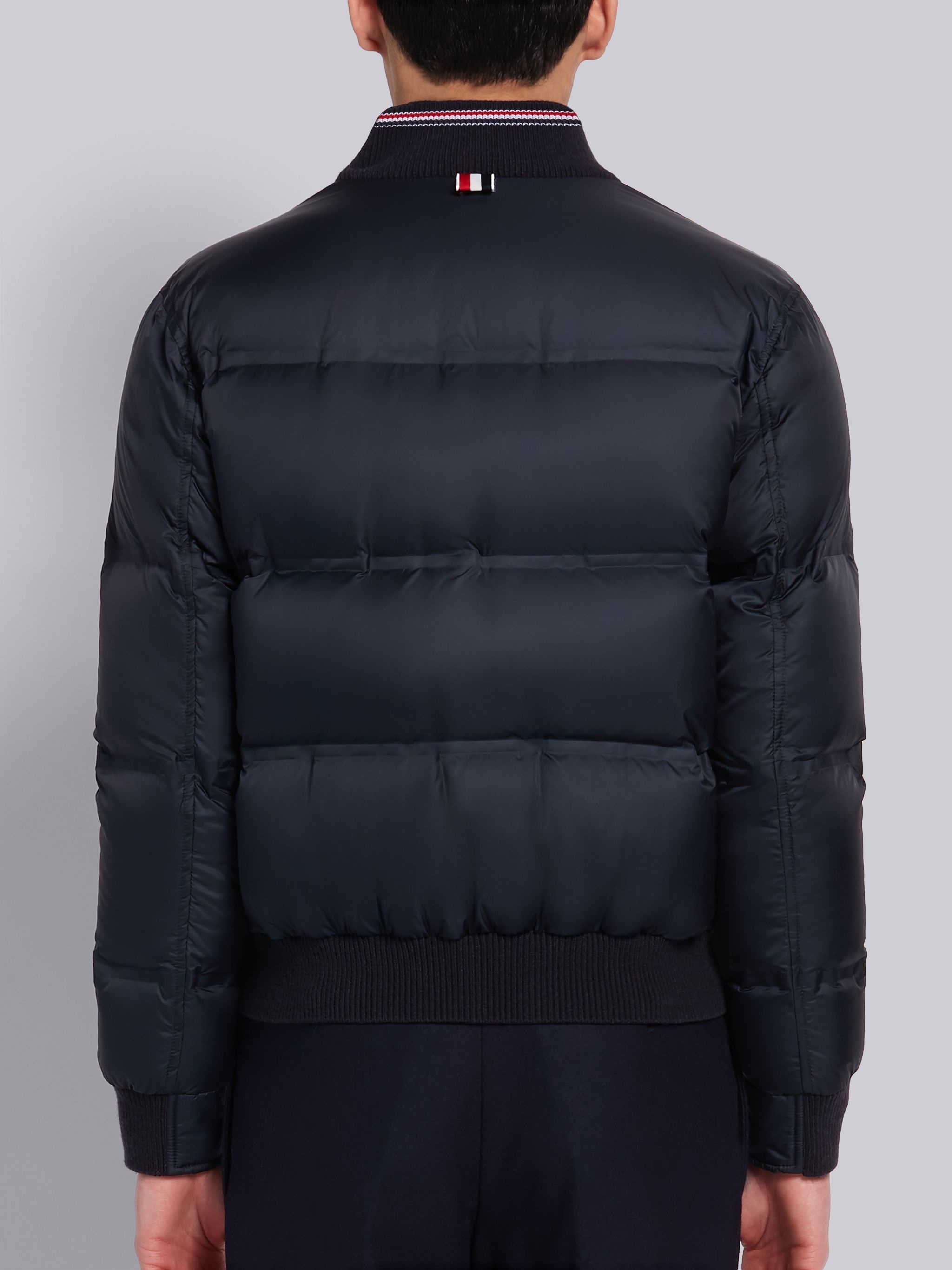 Navy Matte Nylon Down Filled Relaxed Blouson Jacket - 2