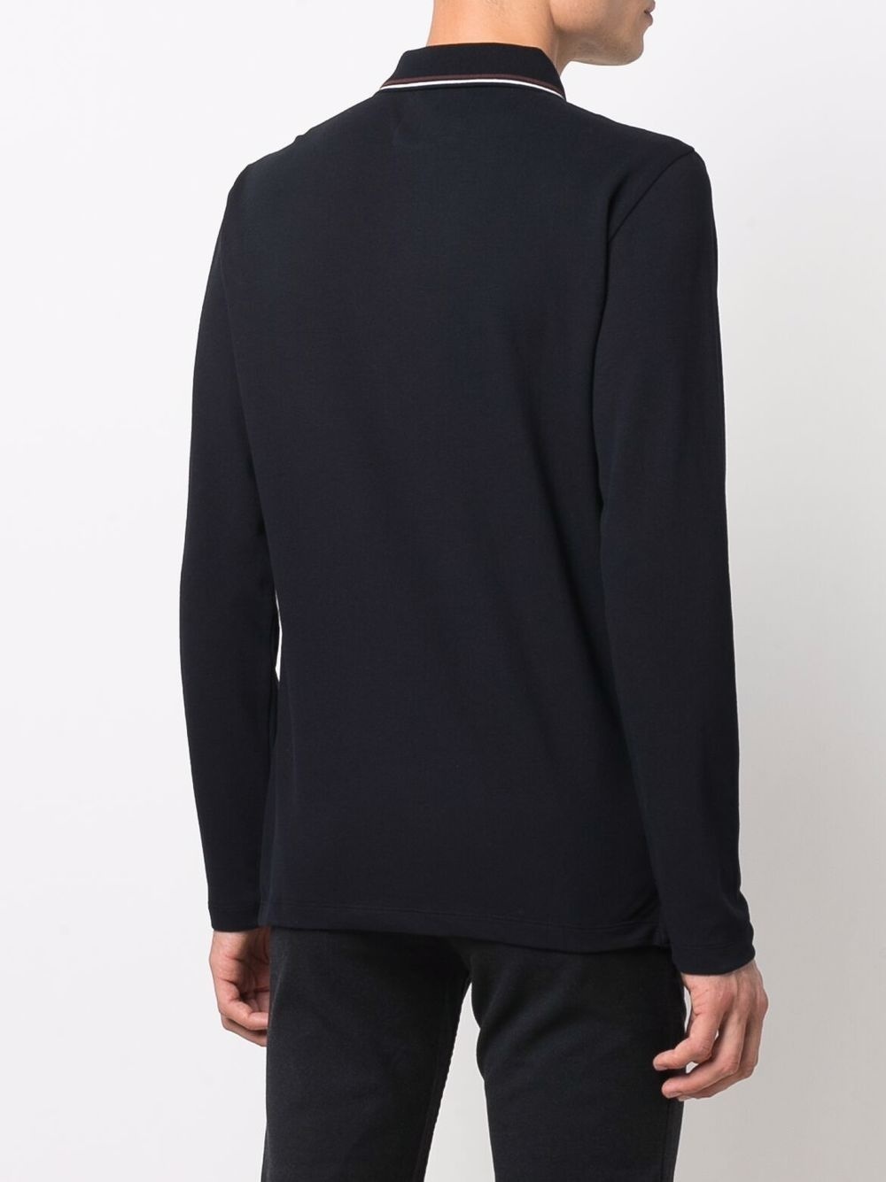 longsleeved logo-print polo shirt - 4