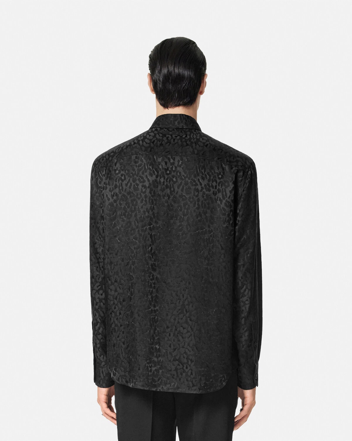 Leopard Jacquard Satin Shirt - 5