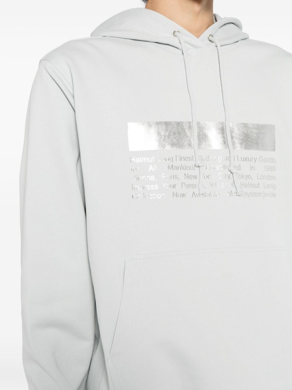 logo-print cotton hoodie - 5