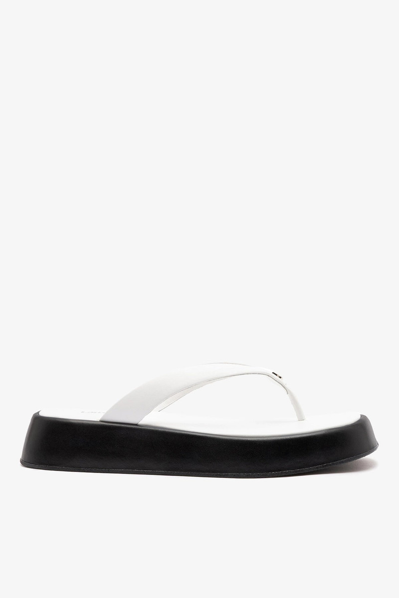 Roxy Thong Sandal Black and White Leather 1