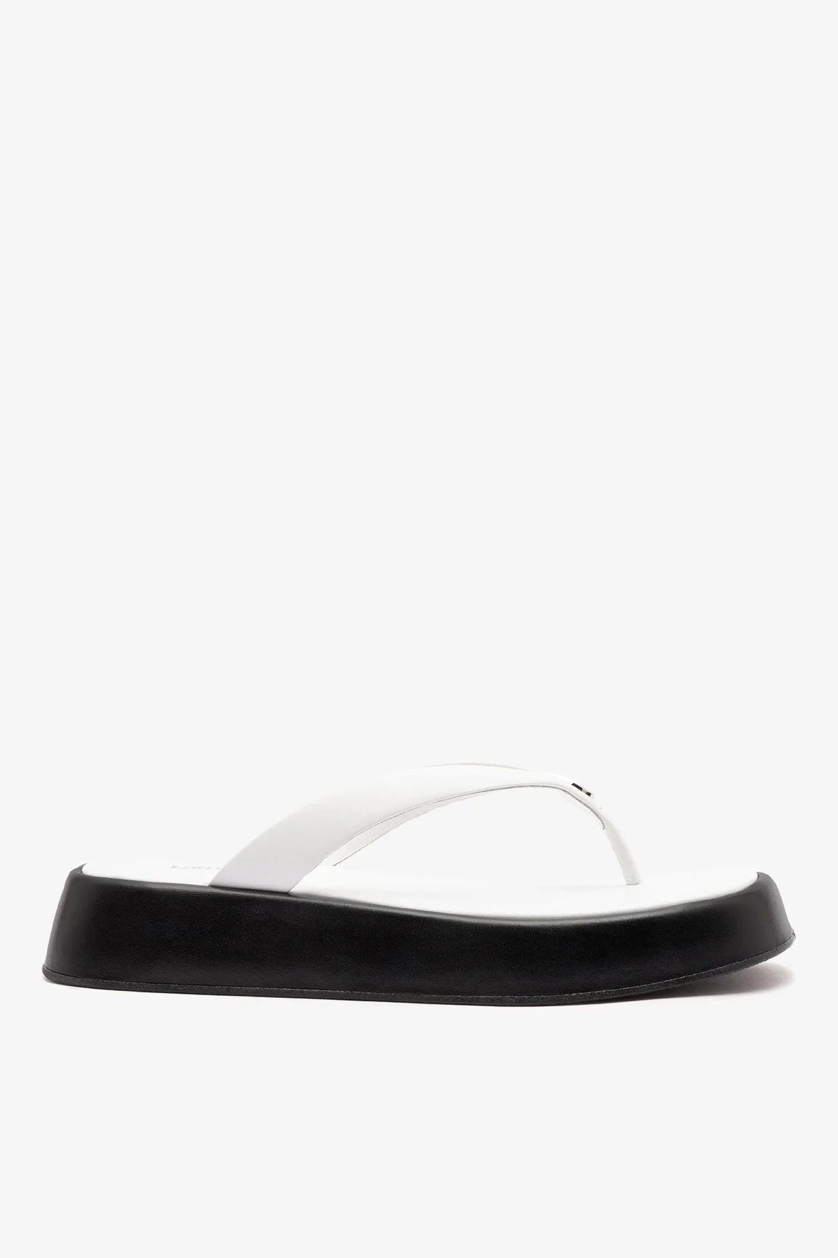 Roxy Thong Sandal Black and White Leather - 1