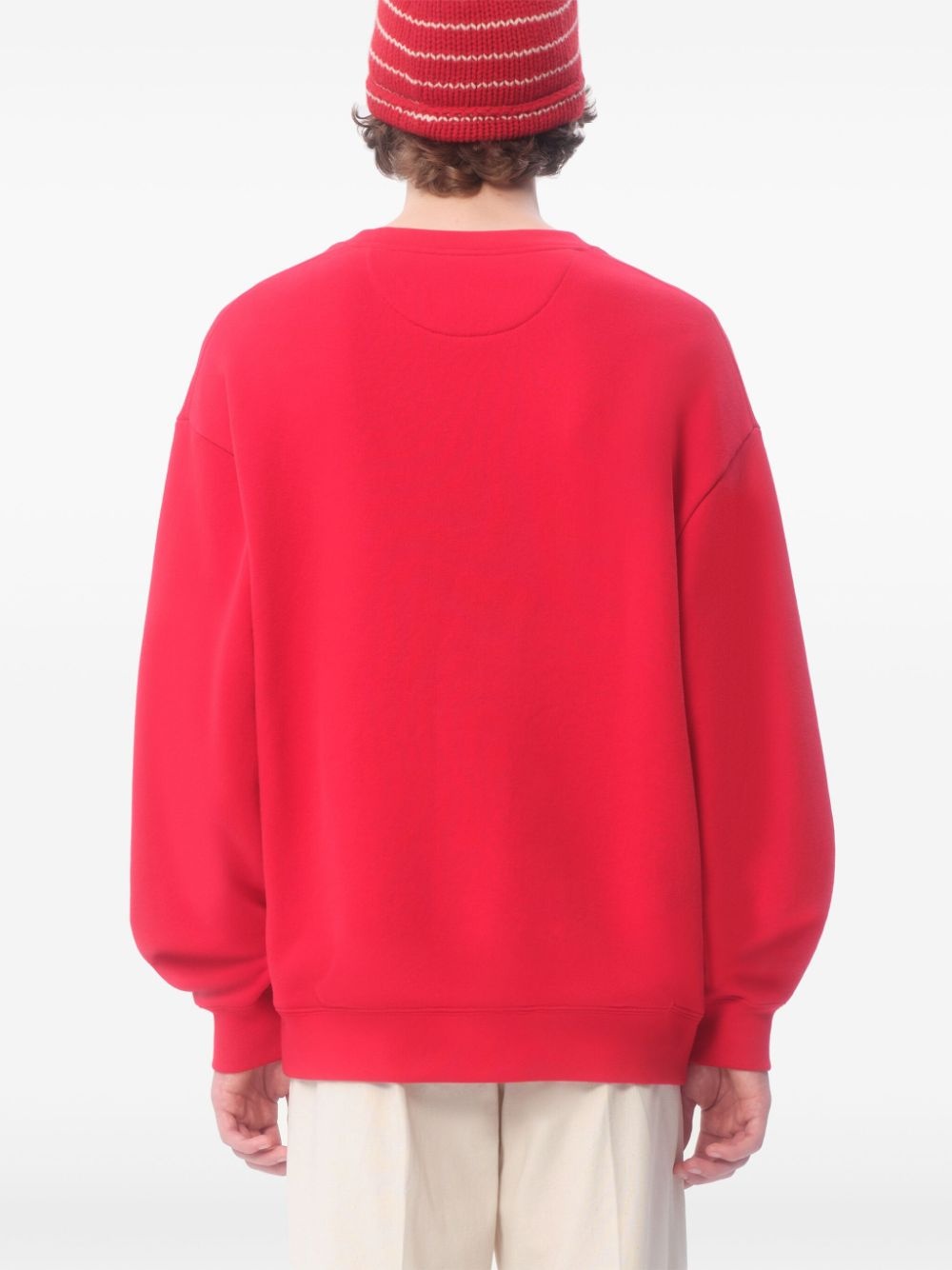 logo-print cotton sweater - 4