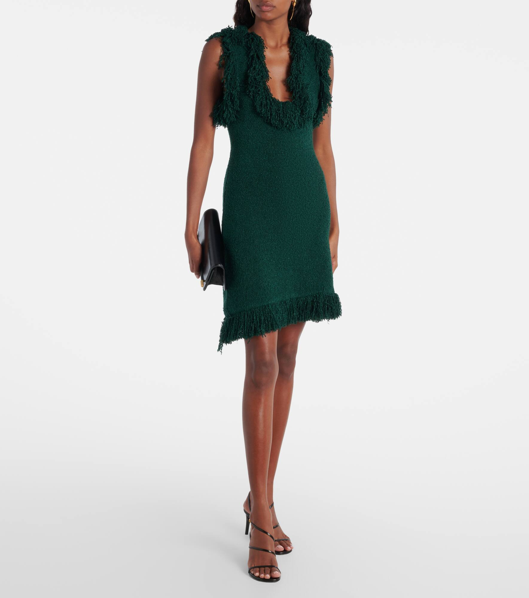 Fringed silk-blend minidress - 2