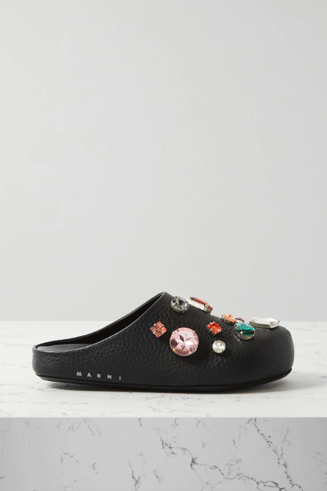 Fussbett Sabot crystal-embellished textured-leather clogs - 1