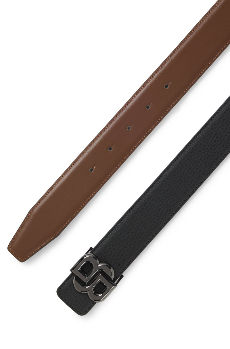 REVERSIBLE ITALIAN LEATHER BELT WITH DOUBLE-B MONOGRAM BUCKLE 3