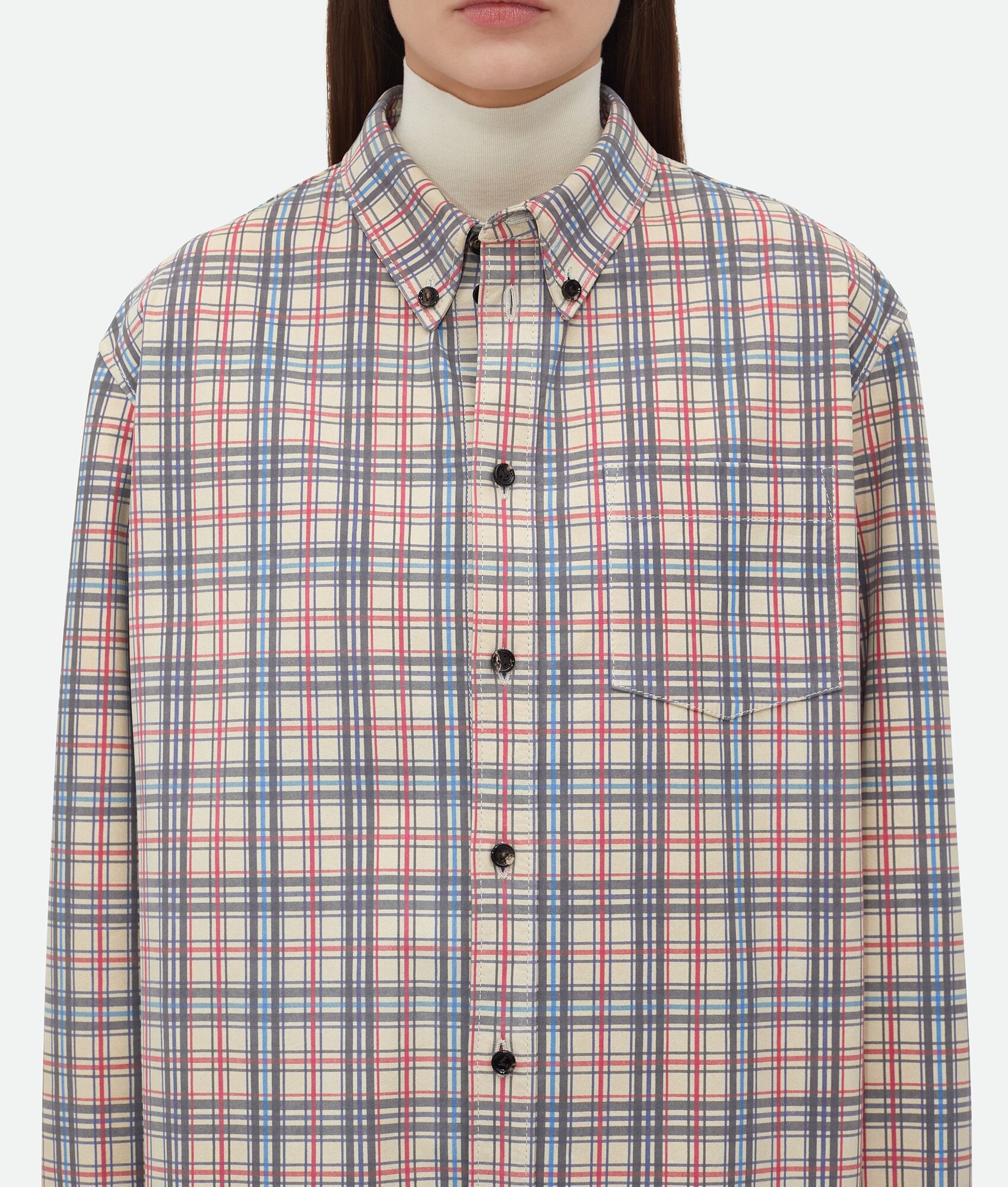 Printed Leather Checked Shirt - 5
