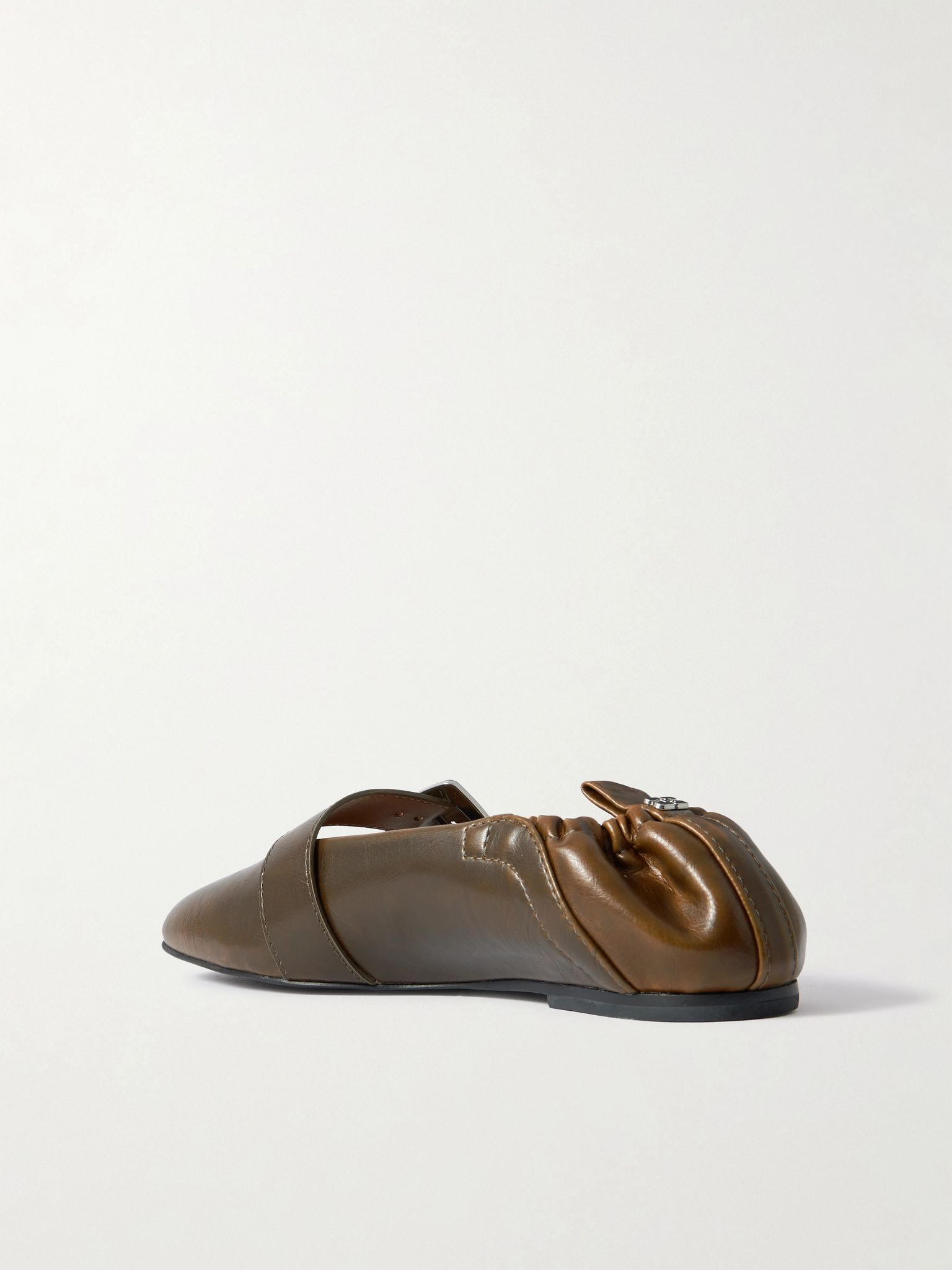Buckled Oleatex® ballet flats Dark green - 3