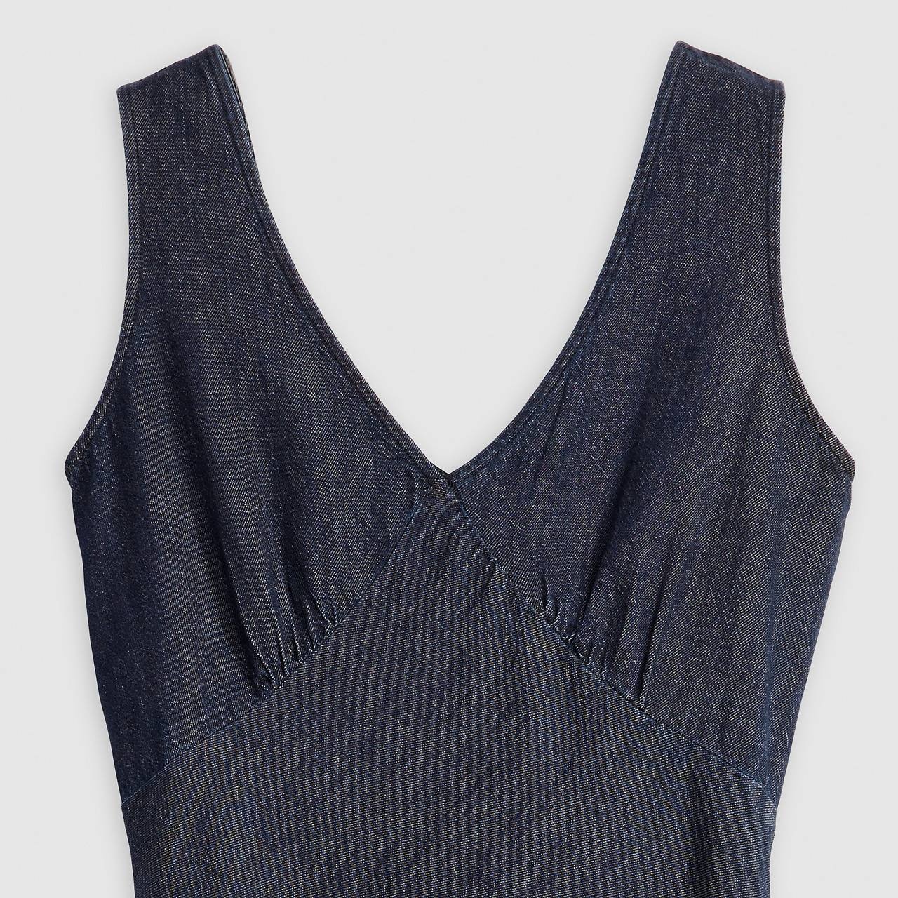 ATALIA LINEN+ DENIM SLIP DRESS - 6