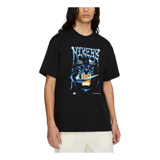 Nike SB Skateboard Sports Printing Knit Short Sleeve Black DD1301-010 - 1
