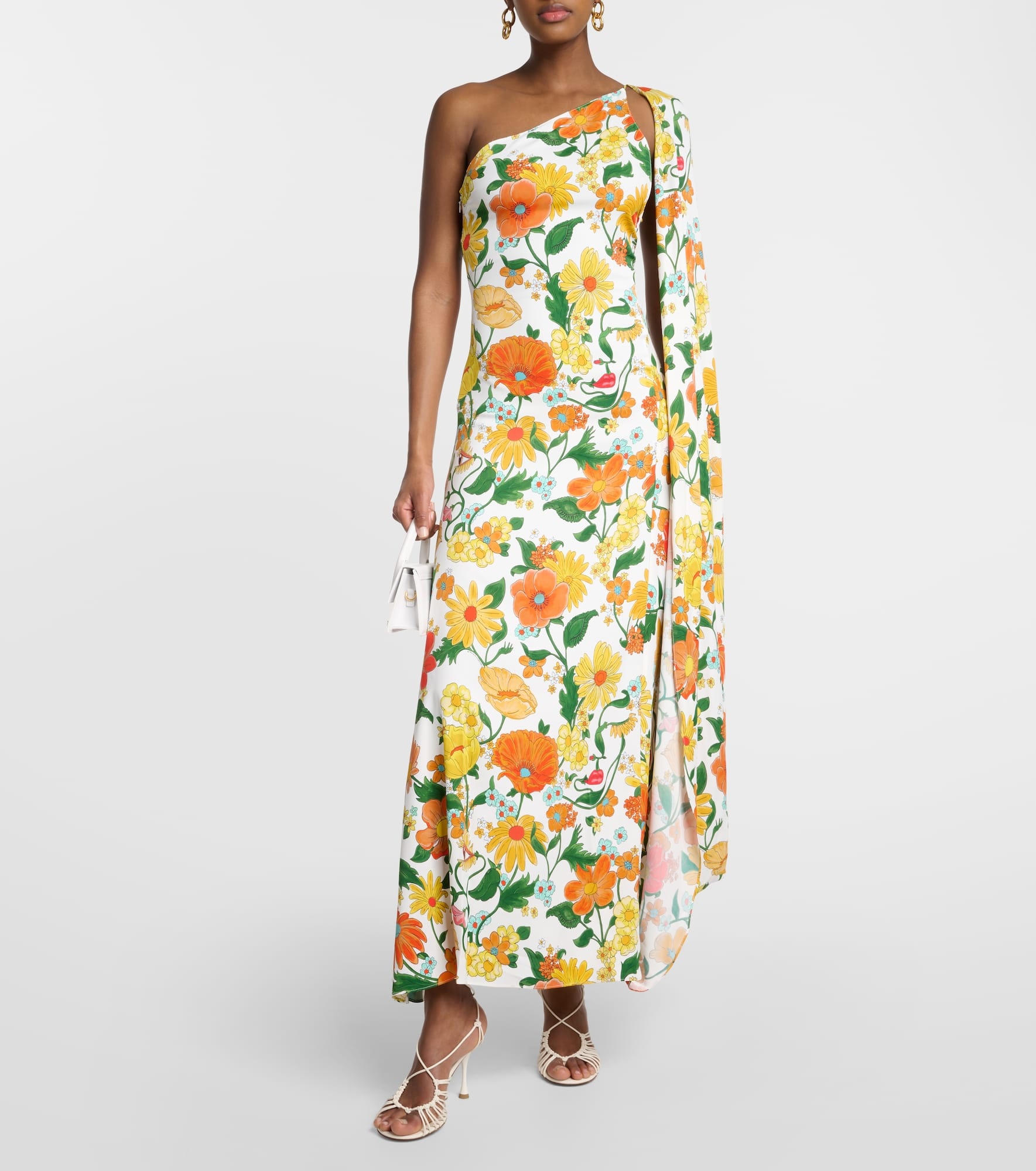 Caped one-shoulder cady gown - 2