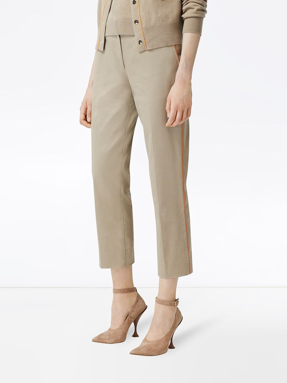 contrasting trim cropped trousers - 3