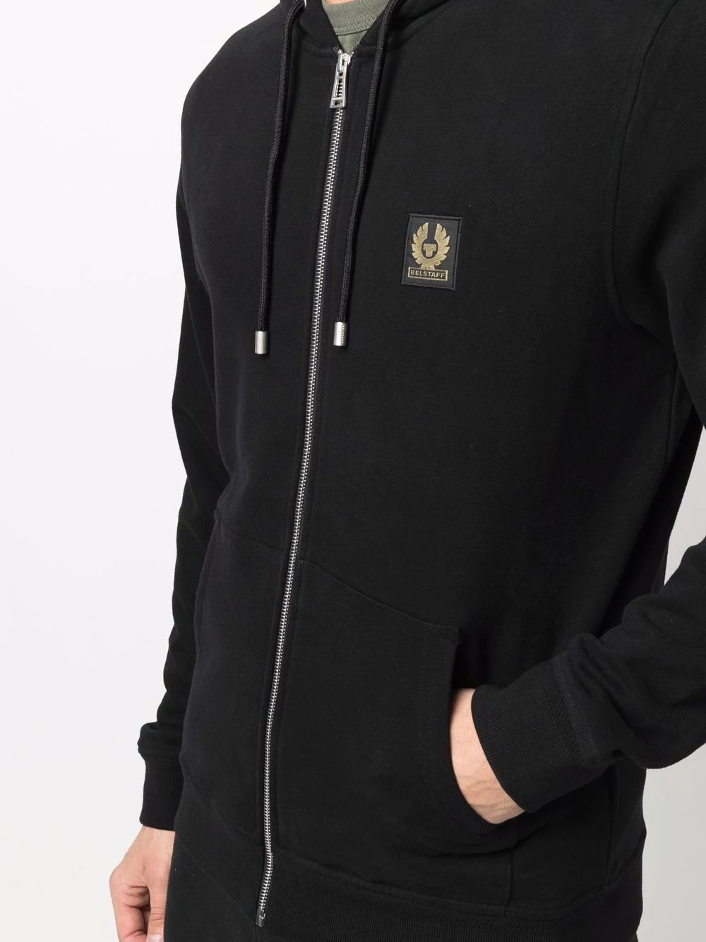 zip-up logo-patch hoodie - 5