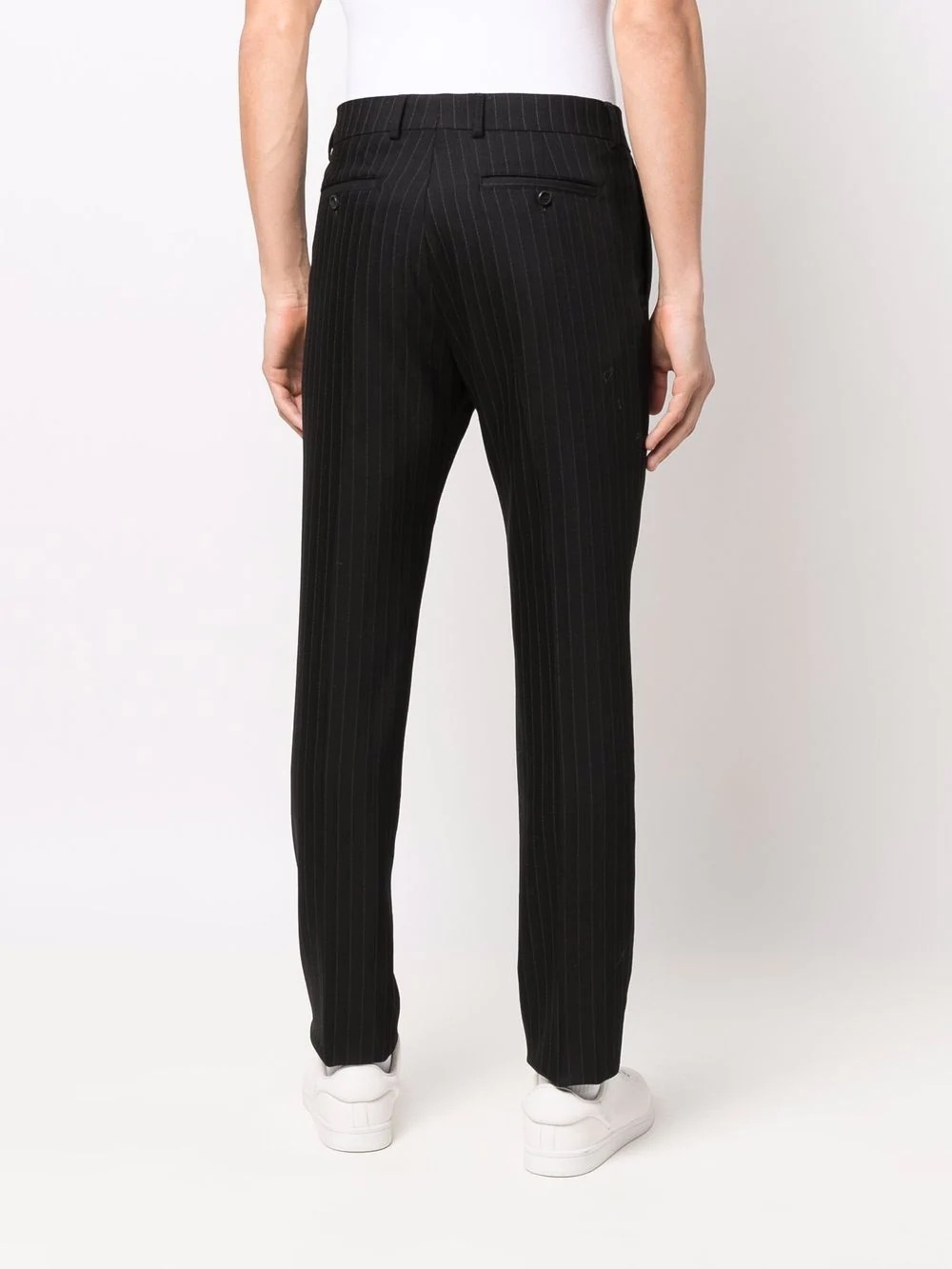 pinstriped tapered trousers - 4