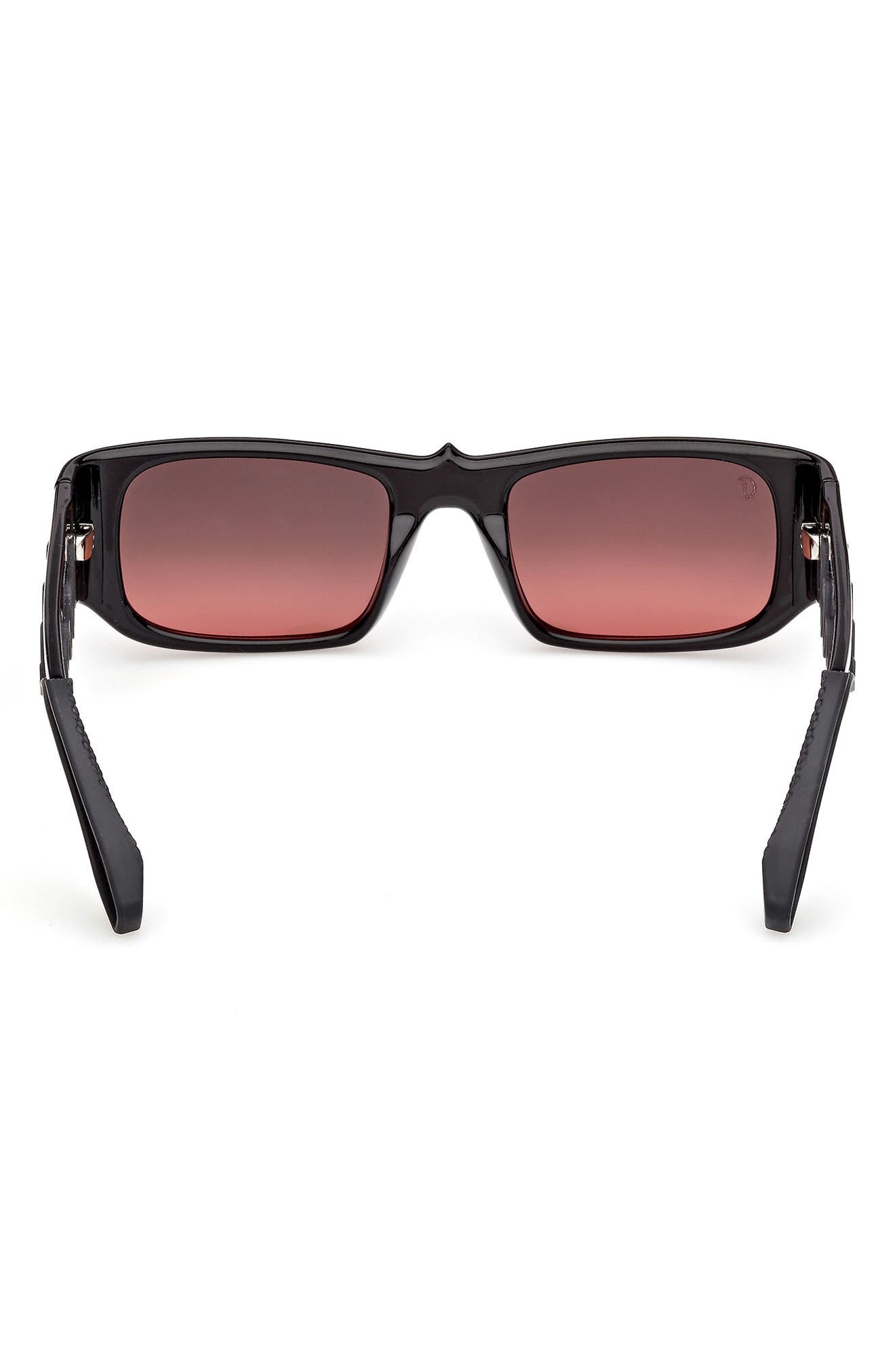 Christian Louboutin 53mm Loubishark Rectangular Sunglasses in Black/Red Gradient at Nordstrom - 6