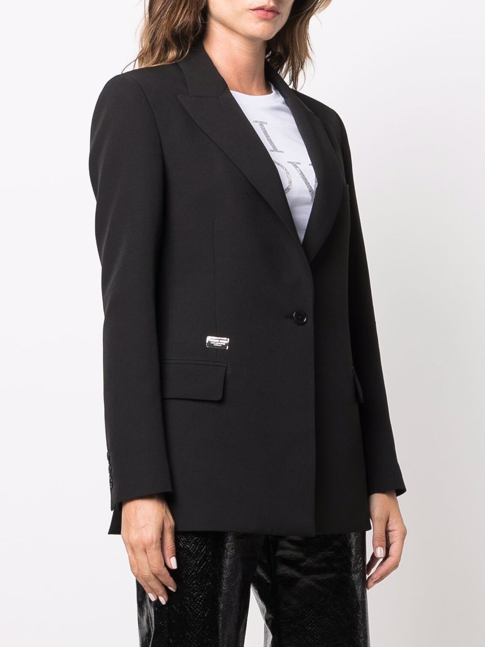 logo patch tailored blazer - 3